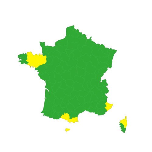 Official Météo-France weather alerts - Today